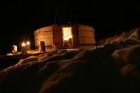 Snowshoeing and Dinner under the yurt in Megeve