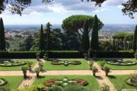 Vatican Museums and Barberini Gardens at Castel Gandolfo from the Pope private Station