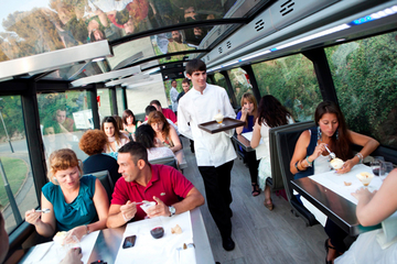 Barcelona Gourmet Tapas Dinner on a Deluxe Glass-Roof Bus