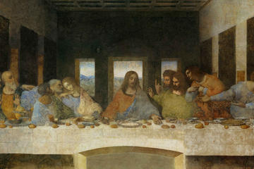 Entrance to Leonardo da Vinci's 'The Last Supper' plus Santa Maria delle Grazie