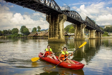 Full-Day Kayaking and Cycling Trip from Kanchanaburi Including Death Railway