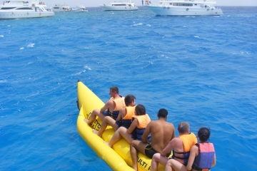 Glass-Bottom Boat, Snorkeling and Banana Boat Day Trip from Hurghada