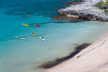 Kayaking at the foot of Mount Taygetos
