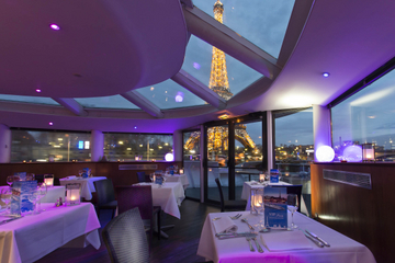 Overnight Paris Seine Cruise with Eiffel Tower Views, Dinner and Live Entertainment