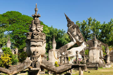 Private Tour: Xieng Khuan Buddha Park and Lao Textiles from Vientiane